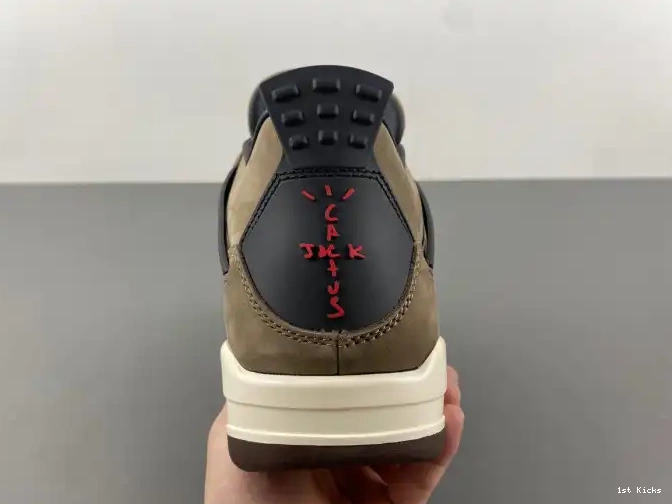 1st Kicks AJ4-882335 Brown Retro Jordan 4 x Air Scott TS Travis 0625